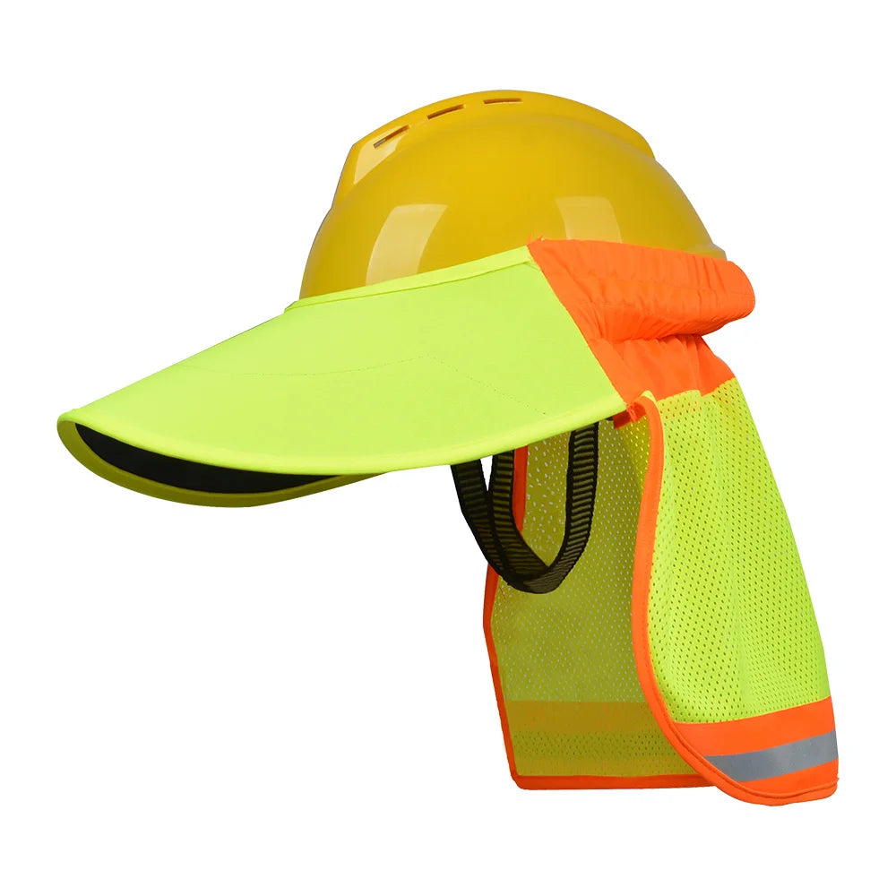 Hi Viz Reflective Safety Sunshade Outdoor Construction Safety Hard Hat Sun Shade Neck Shield Neck Protective Helmets Shield