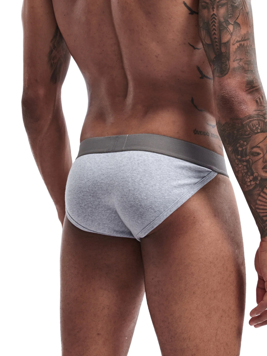 Men's Low Rise Cotton Bikini Underwear Breathable Stretch Support Briefs Wide Waistband Underpants Male Panties Hip Brief