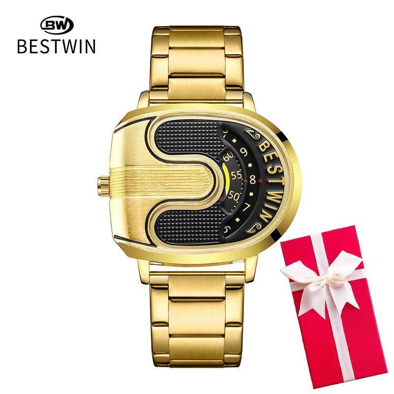 Luxury Original Men Watches Sports Golden Quartz Gold Men's Wrist Watches Steel Waterproof Watches for Mens Relogio Masculino