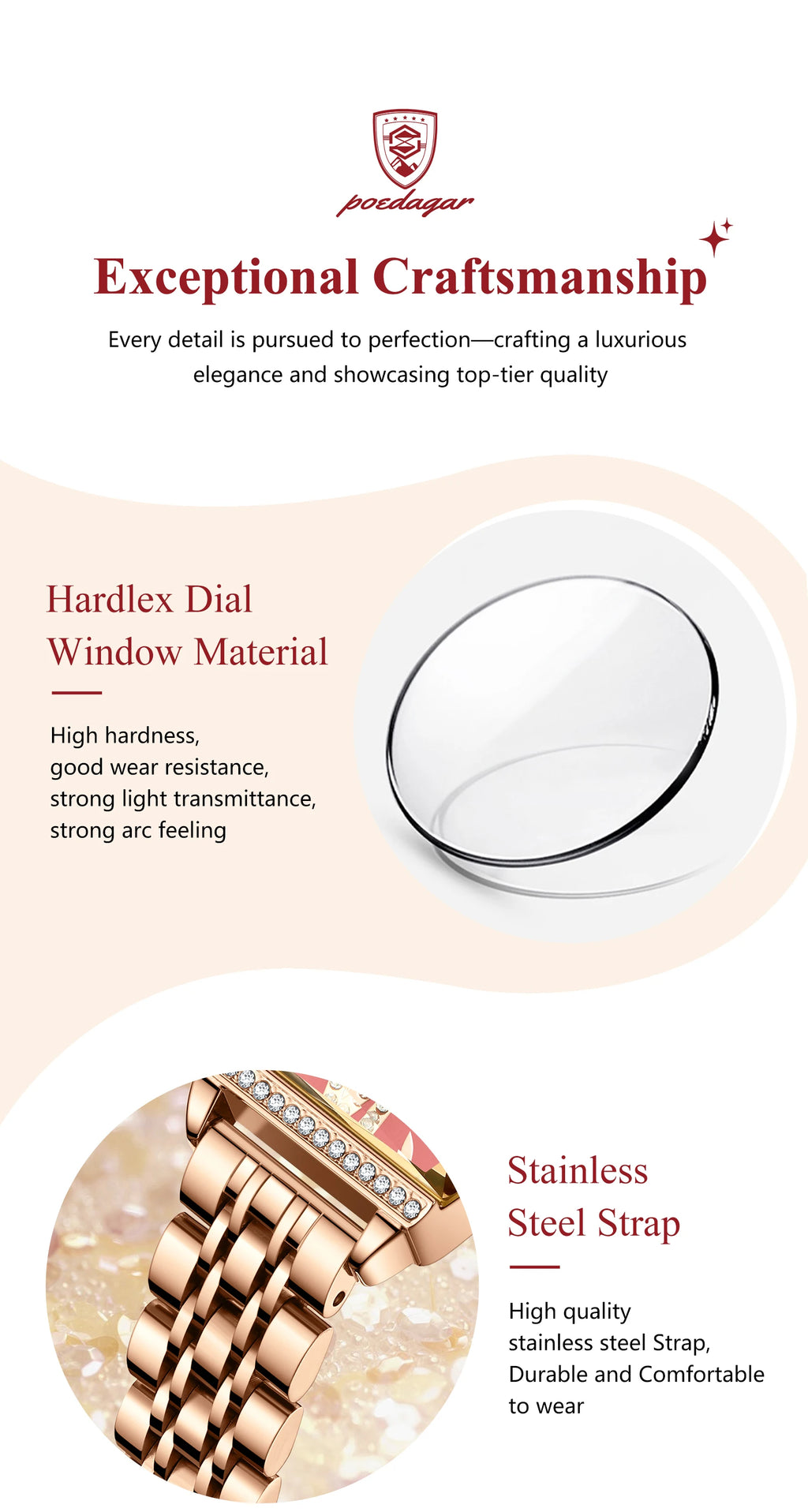 POEDAGAR Fashion Watch For Woman High Quality Waterproof Date Elegant Ladies Watch Stainless Steel Original Women Quartz Watches
