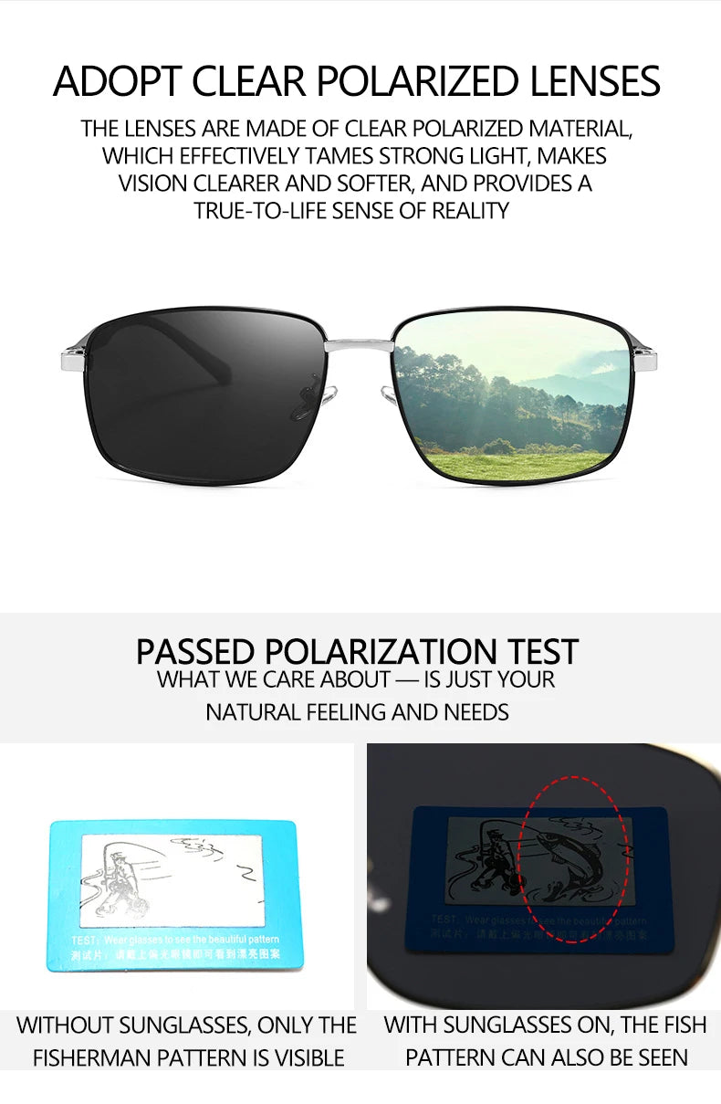 Business Metal Square Frame Polarized Sunglasses Luxury Oversized UV Protection Sun Protection Sunglasses 5027