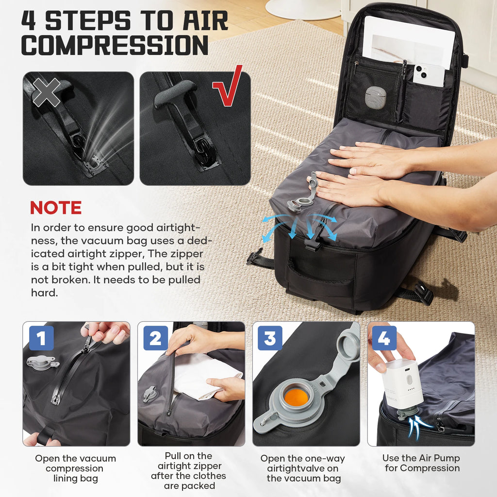 Vacuum Storage Bag, Ryanair 40x30x20 Backpack, Vacuum Backpack, Hand Luggage Travel Backpack Men Work Backpack  Cabin Laptop Bag
