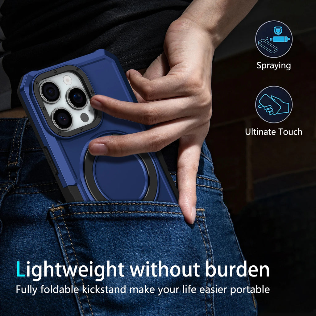 Luxury Armor Case for IPhone 17 16 15 14 13 12 11 Pro X XS XR Max 8 7 6 Plus Ring Holder Slide Lens Stand Phone Cover Shockproof