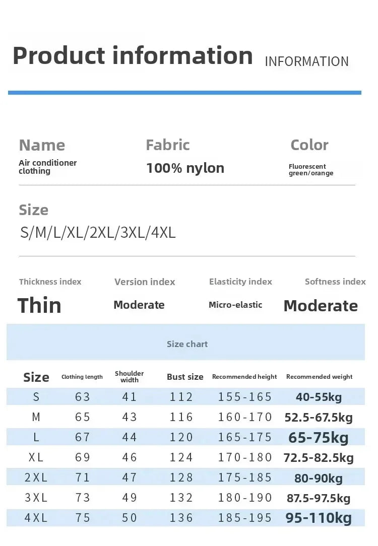 Summer Cooling Fan Vest for Men Women Outdoor Reflective Air Conditioning Clothes Anti-Heat Sunscreen Vest Hiking Fishing
