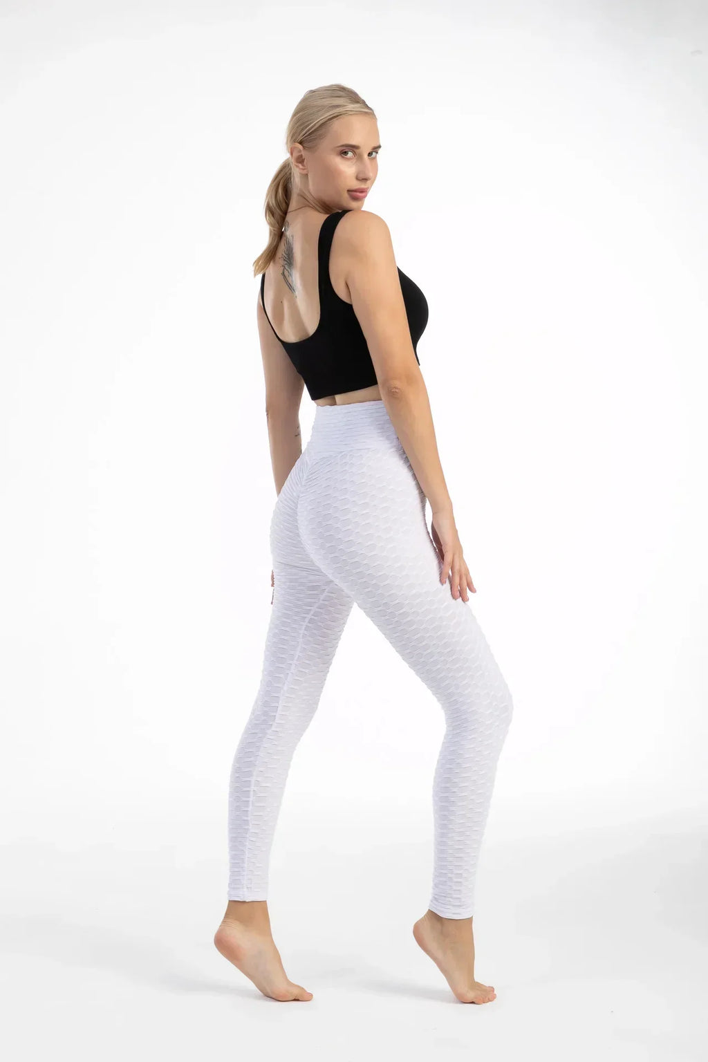 Women High Waist Bubble Leggings Seamless Yoga Leggings High Elastic Hip Liftting Gym Trainning Running Slim Fashion Pants