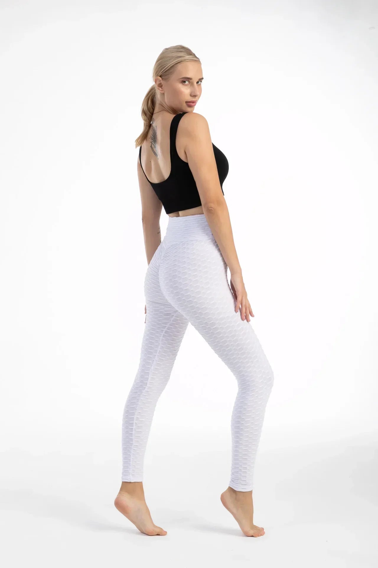 Women High Waist Bubble Leggings Seamless Yoga Leggings High Elastic Hip Liftting Gym Trainning Running Slim Fashion Pants