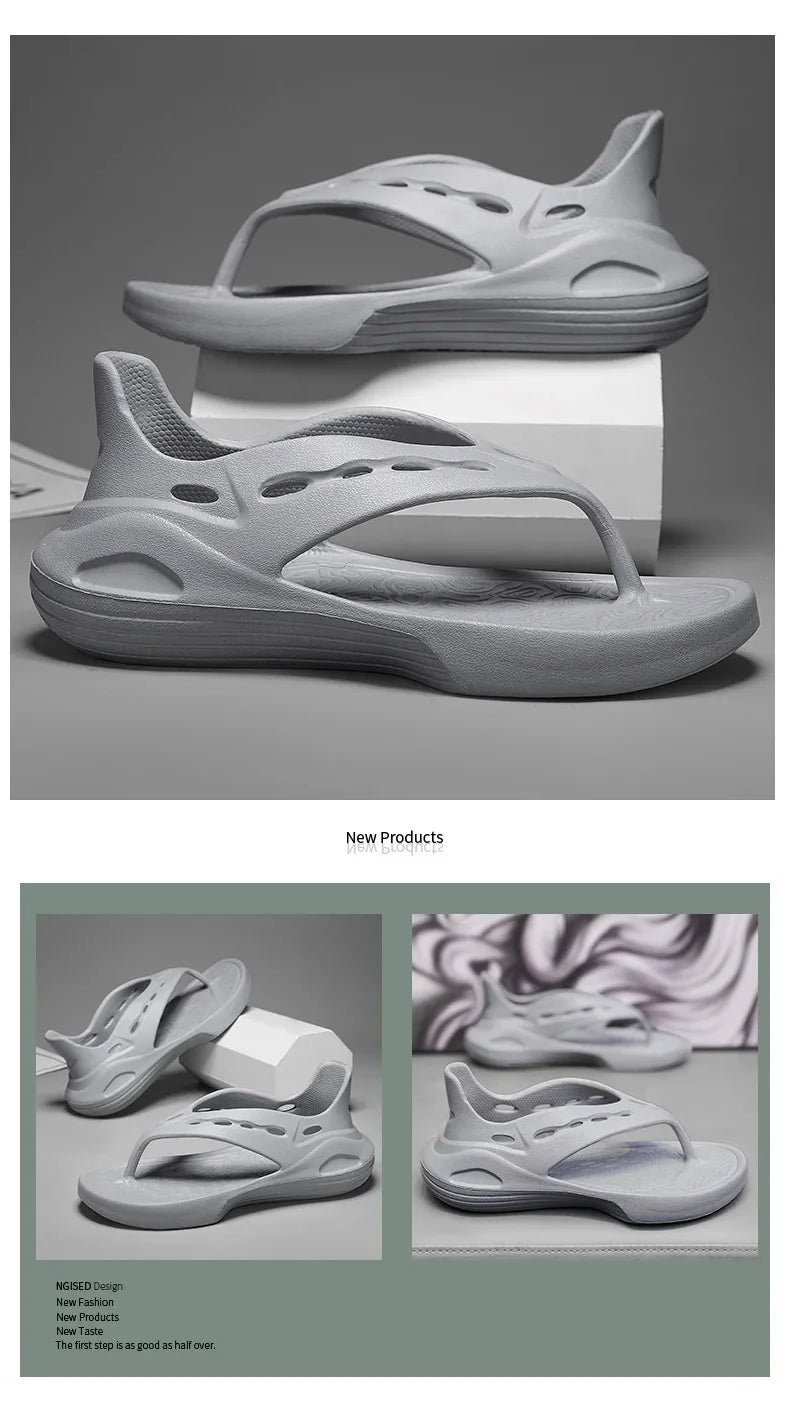 New Design Fashion Mens Flip-flops Casual Shoes Soft Slides Home Slippers Beach Shoes Men Slippers Indoor Outdoor Beach Sandals