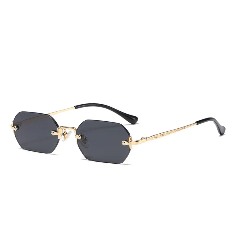 SHAUNA Gothic Rimless Sunglasses Retro Punk Gradient Shades UV400