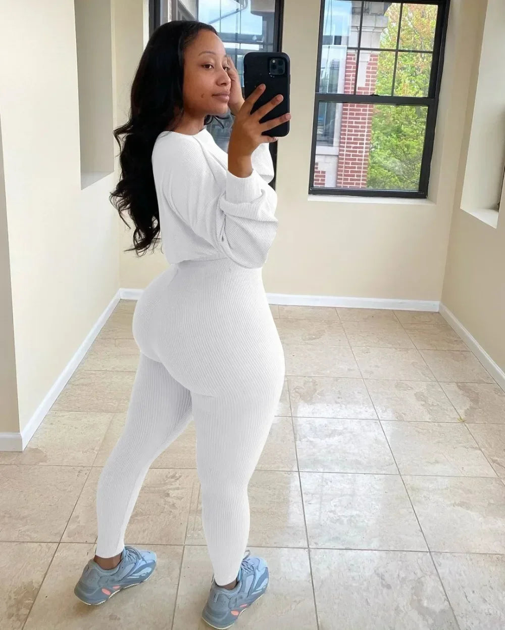 Fashion Summer Solid Lucky Label Letter Embroidery Two Piece Sets Women Sweatshirt+Leggings Casual Sporty Tracksuits Female