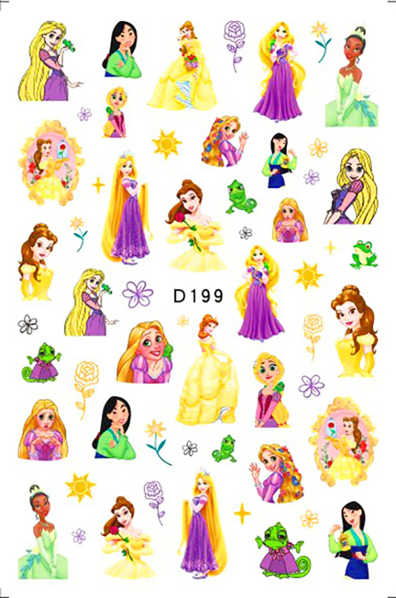 Disney Cartoon Adhesive Nail Stickers Nail Decorative Decals Nail Sliders Stitch Mickey 3D Stickers Press on Nails