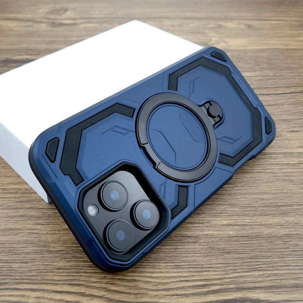 Shockproof Armor Magnetic Case For iPhone 17 16E 16 15 14 13 12 Pro Max iPhone16 16Pro 17Pro for Magsafe Wireless Charge Cover