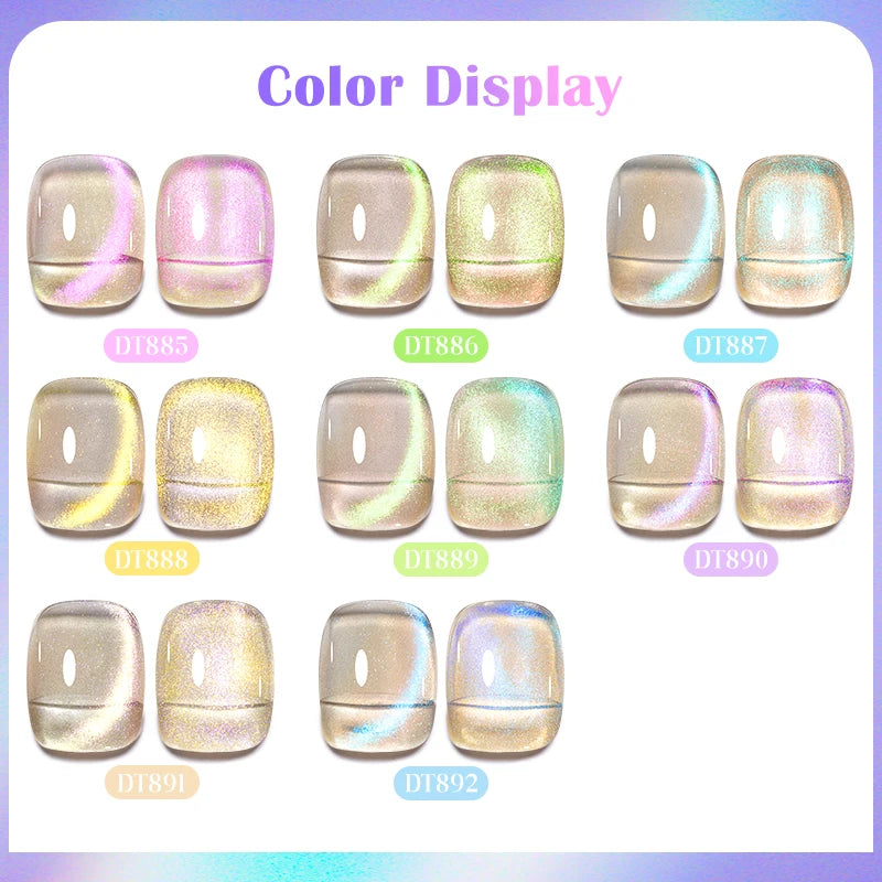 7ml Aurora Cat Magnetic Gel Nail Polish Blue Nails Sparkling Glitter Semi-Permanent Nail Art Soak Off UV Gel Varnish Manicure