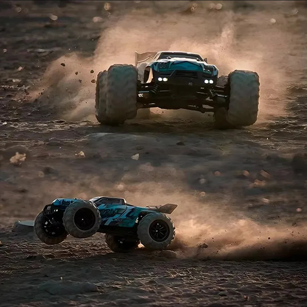 SCY 1:16 4WD RC Car 70KM/H Or 50KM/H With LED Light 2.4G Remote Control Cars High Speed Drift Monster 4x4 Truck for Children Gif