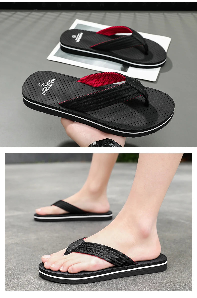 New Sandals Shoes Men Summer Men Flip Flops High Quality Beach Sandals Anti-slip Zapatos Hombre Casual Shoes 2025 Man Slippers