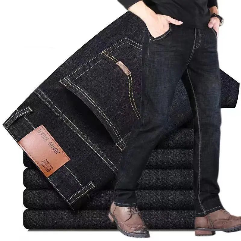 Men's Classic Straight Stretch Business Jeans – 2025 Style