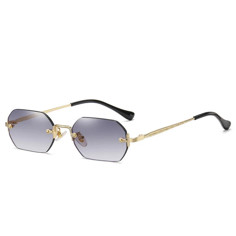 SHAUNA Gothic Rimless Sunglasses Retro Punk Gradient Shades UV400