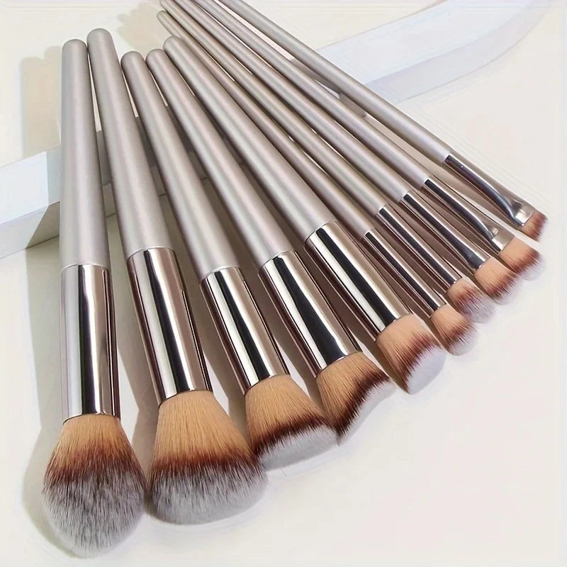 Hot Champagne Makeup Brushes Set for Women Cosmetic Foundation Powder Blush Eyeshadow Kabuki Blending Make Up Brush Beauty Tools