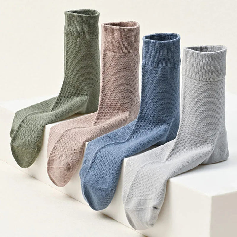 3pairs Men's Odor-Resistant and Sweat-Absorbing Mid-Calf Socks Fashion High Quality Breathable Ankle Sock Solid Color Sports Sox