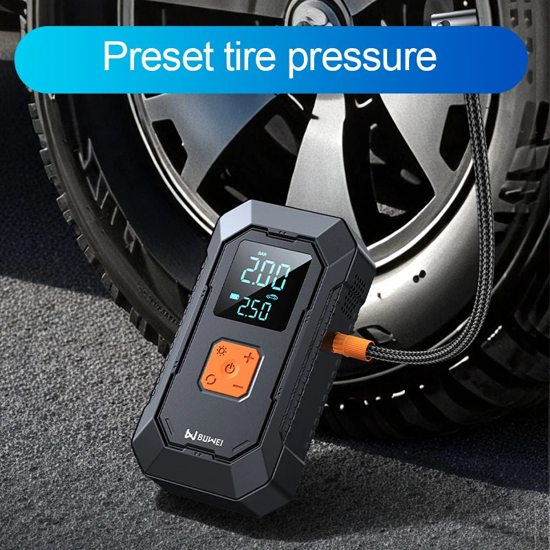 LEIBOO Car Jump Starter Air Pump Power Bank Lighting Portable Air Compressor 4 In 1 Cars Battery Starters Auto Tyre Inflator