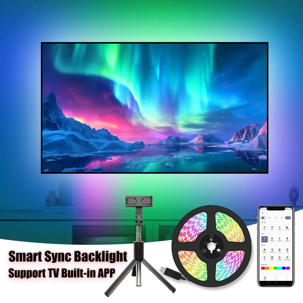 Smart Ambient Sync TV Backlight Sync Screen Color Led Strip Light USB, App Control ,Smart Phone Camera Screen Capute Technology