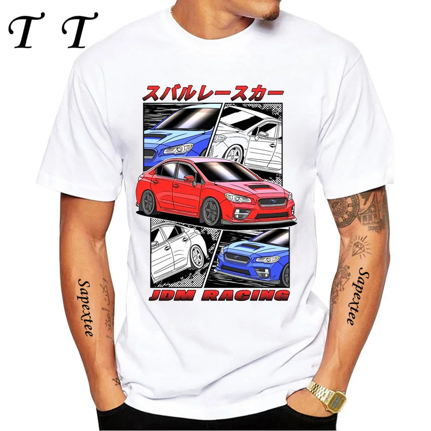 JDM Subie Impreza WRX Bugeye 2000 T-Shirt New Summer Men's Short Sleeve Funny Car Design Sport White Casual Boy Tee shirt Tops