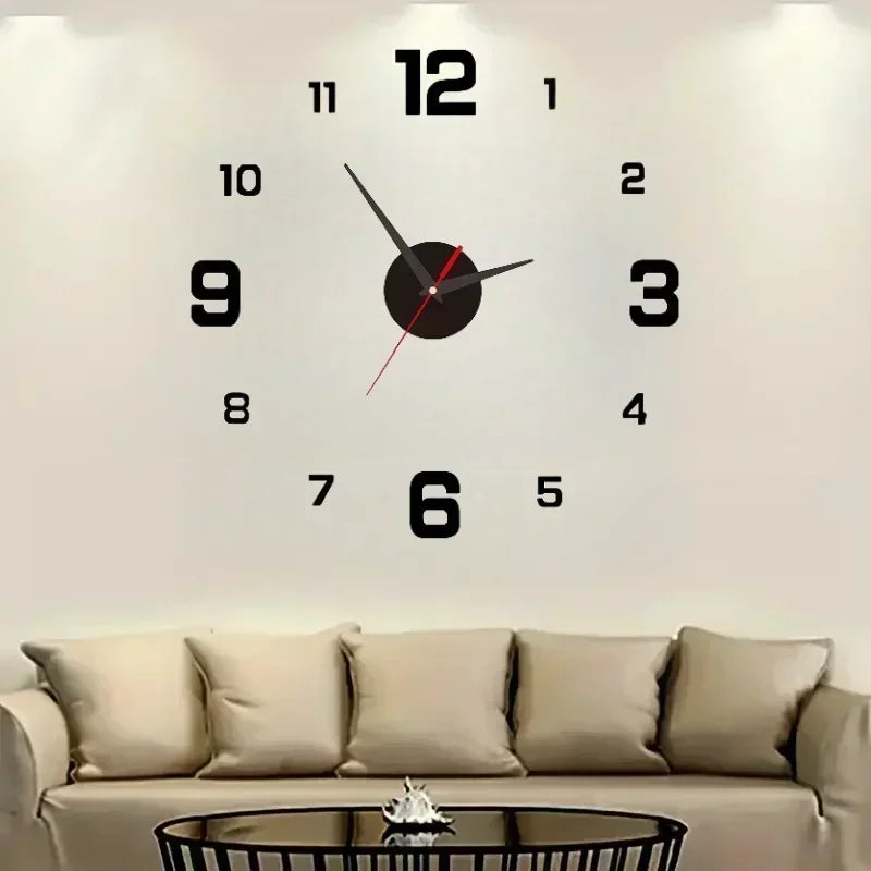 New Modern Design Large Wall Clock 3D DIY Quartz Clocks Fashion Watches Acrylic Mirror Stickers Living Room Home Decor Horloge