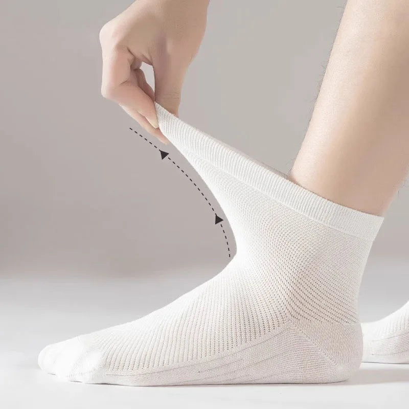 3pairs Men's Odor-Resistant and Sweat-Absorbing Mid-Calf Socks Fashion High Quality Breathable Ankle Sock Solid Color Sports Sox