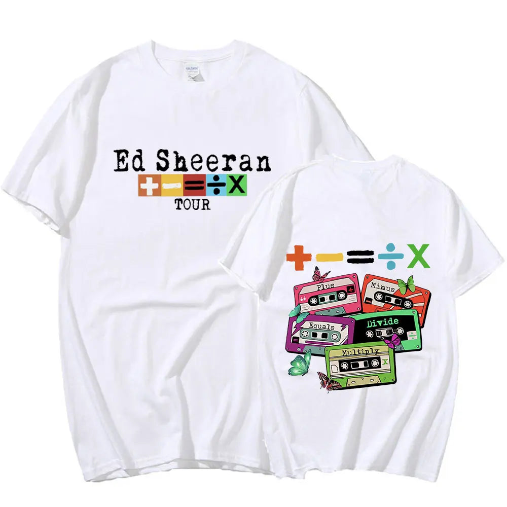 Ed Sheeran Concert Tour T Shirt Fans Gift 100% Cotton Casual Short Sleeve T-shirt Men Women Vintage Harajuku Tee Shirt Oversized