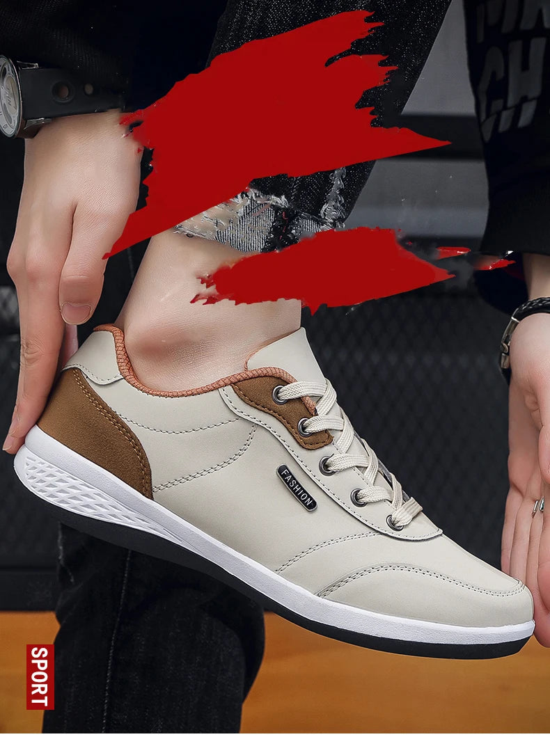 Pu Leather Men Shoes Sneakers Trend Casual Skateboarding Shoes Male Sneakers Non-slip Footwear Men Vulcanized Shoes Men Sneaker