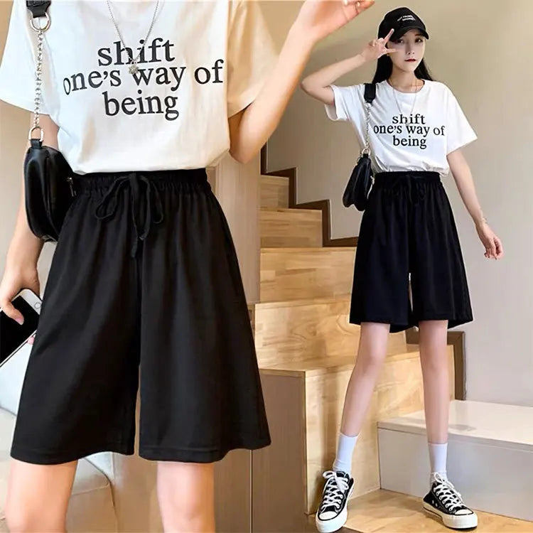 New Women Shorts Summer Casual Loose high waist loose shorts for girls Soft Cool female Outwear Sports shorts