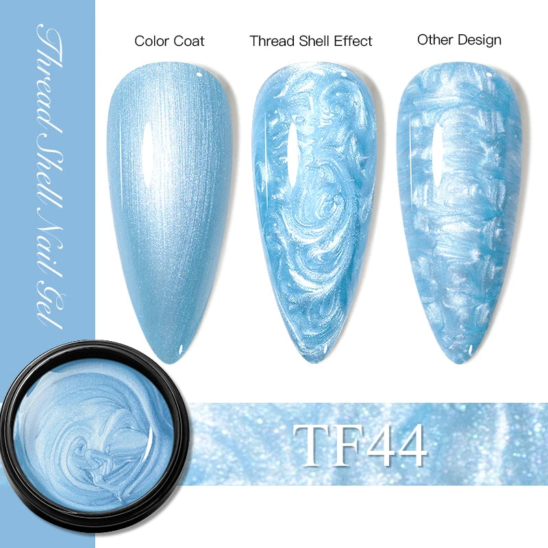 MEET ACROSS 8ml Pearl Shell Thread Gel Nail Polish 3D Semi Permanent Soak Off UV Gel Nail Art Varnish For Nails Manicure DIY