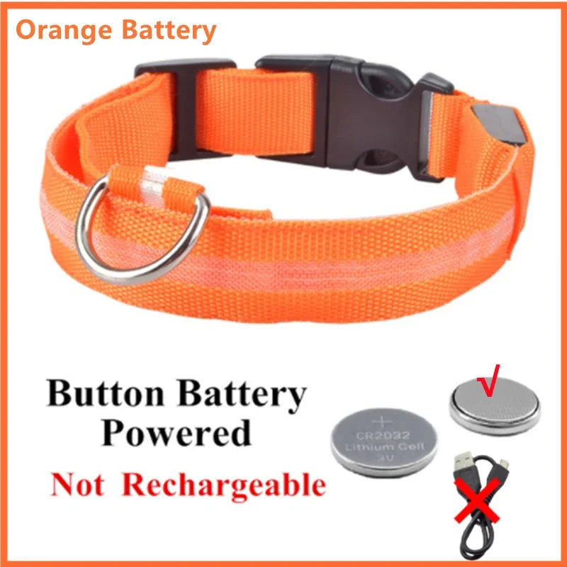 Led Glowing Dog Collar  Luminous Collar Adjustable Night Light  Harness Dog Leash For Girl Small Dogs Cat Pet Safety Accessories