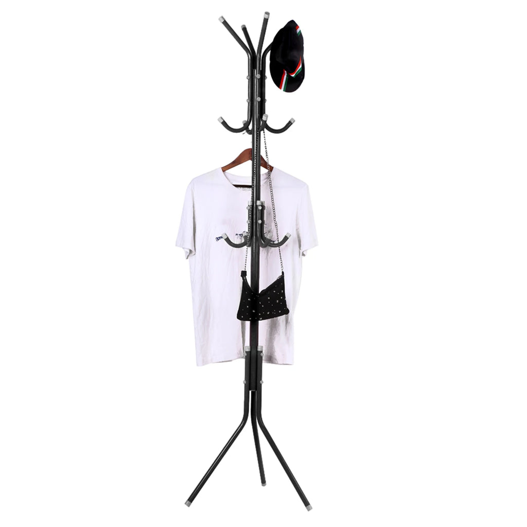 Clothes and Hats Rack Metal Multi Hooks Mobile and Convenient Coat Rack for Home Living Room Hangers Clothes Rack Stand