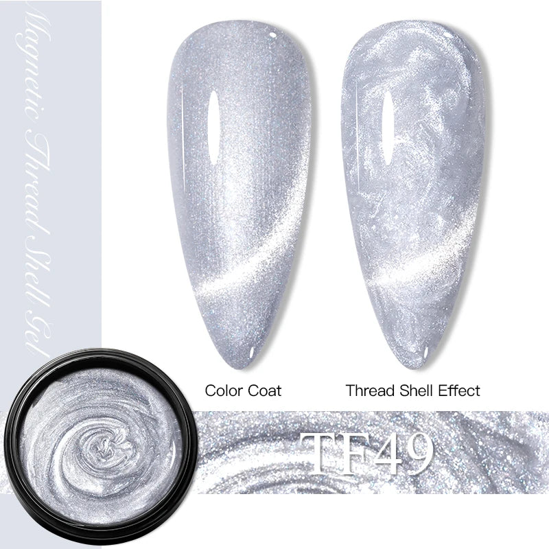 MEET ACROSS 8ml Pearl Shell Thread Gel Nail Polish 3D Semi Permanent Soak Off UV Gel Nail Art Varnish For Nails Manicure DIY