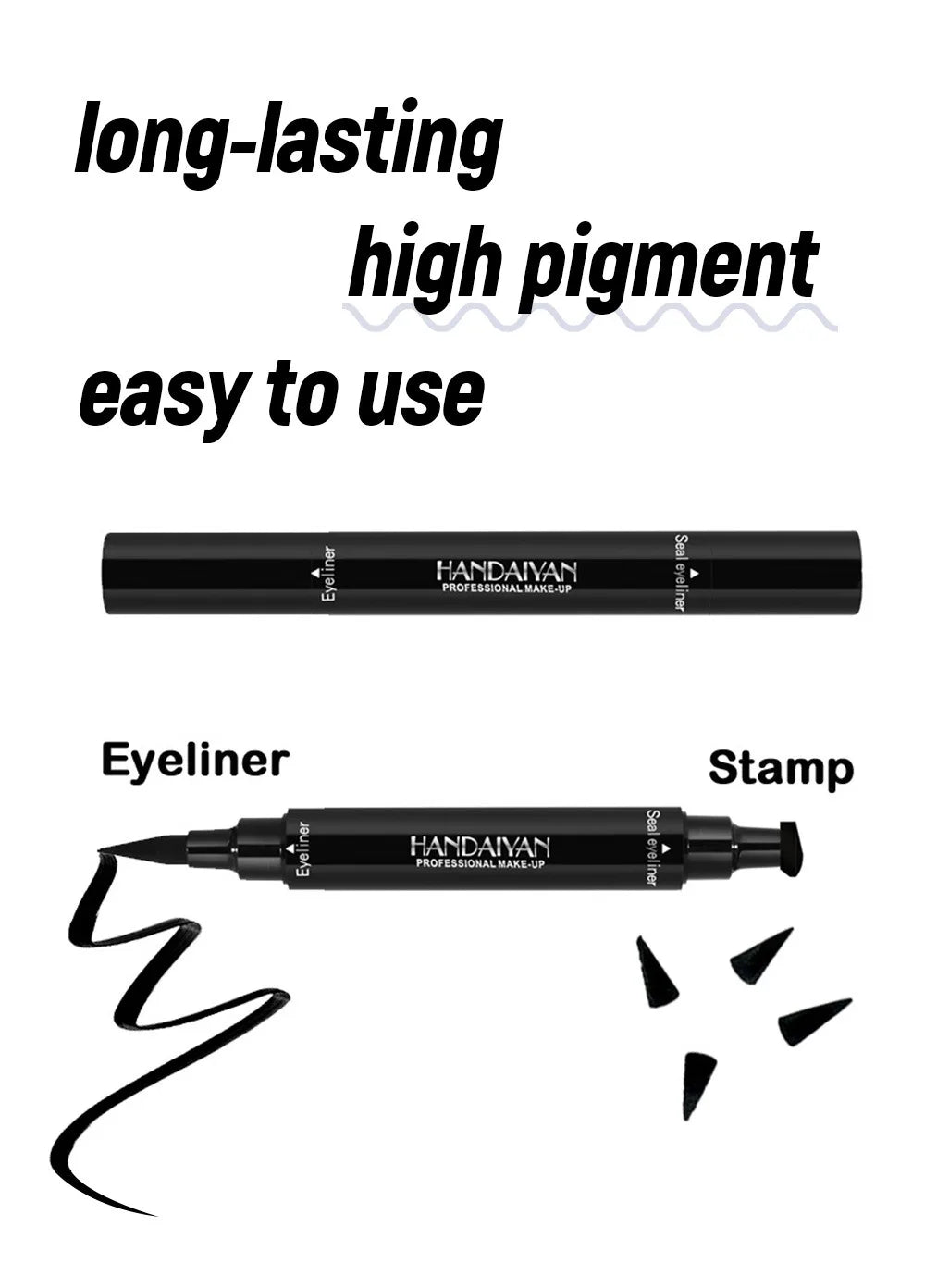 Colorful Eyeliner Stamp Triangle Dual-ended Liquid Eyeliner Waterproof Sweat-proof Quick Dry Eyeliner Makeup Seal Tool Cosmetics