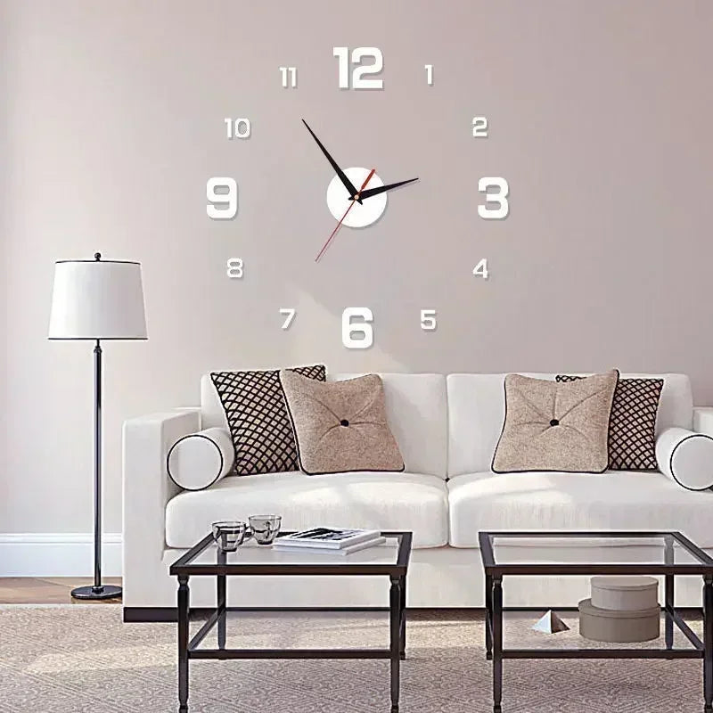 New Modern Design Large Wall Clock 3D DIY Quartz Clocks Fashion Watches Acrylic Mirror Stickers Living Room Home Decor Horloge