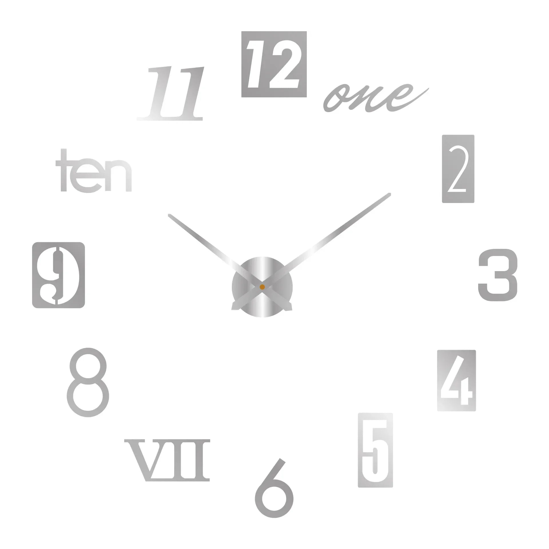 New Modern Design Large Wall Clock 3D DIY Quartz Clocks Fashion Watches Acrylic Mirror Stickers Living Room Home Decor Horloge