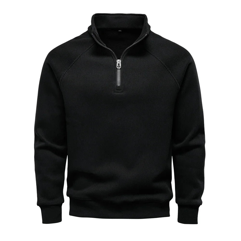 AIOPESIN Brand Men Winter Thermal Sweater Cotton Zipper Slim Fit Thermal Underlayer Top Luxury Soft Shell Pullover Sweatshirt