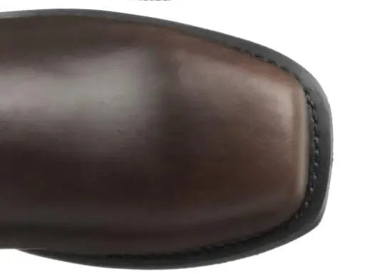 Luxury Retro Cowboy Boots Men Mid Calf Western Boot Men Pu Leather Man Slip On Shoes Winter Knight Boots Booties Plus Size 48