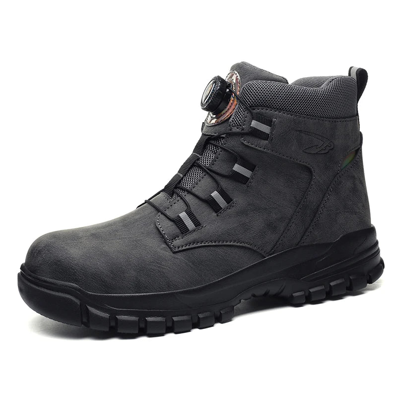 comfortable safety shoes for men high waterproof work shoes non-slip safety boots rubber outsole working sneakers with metal toe