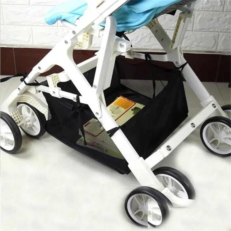 Universal Stroller Bottom Storage Basket Bag – 35x38cm Portable Baby Organizer