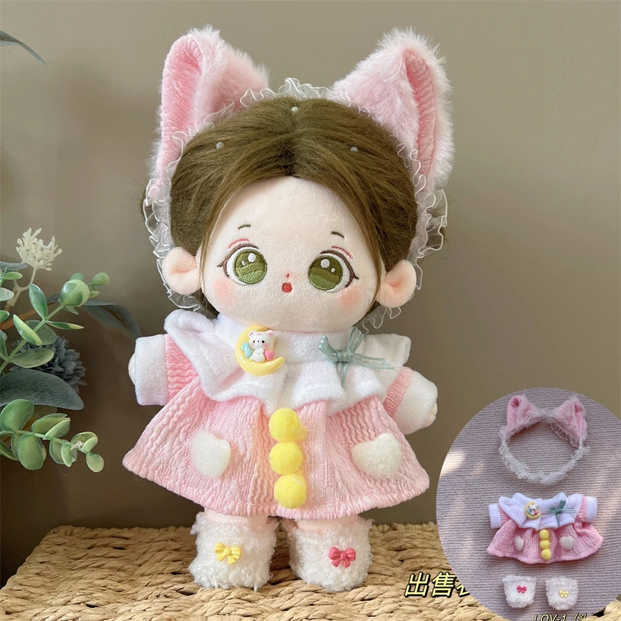 20cm Cotton Doll Clothes Cute Dress Lolita Vintage Doll Clothes for Plush Doll Idol Dolls For Cotton Stuffed Dolls  Accessories