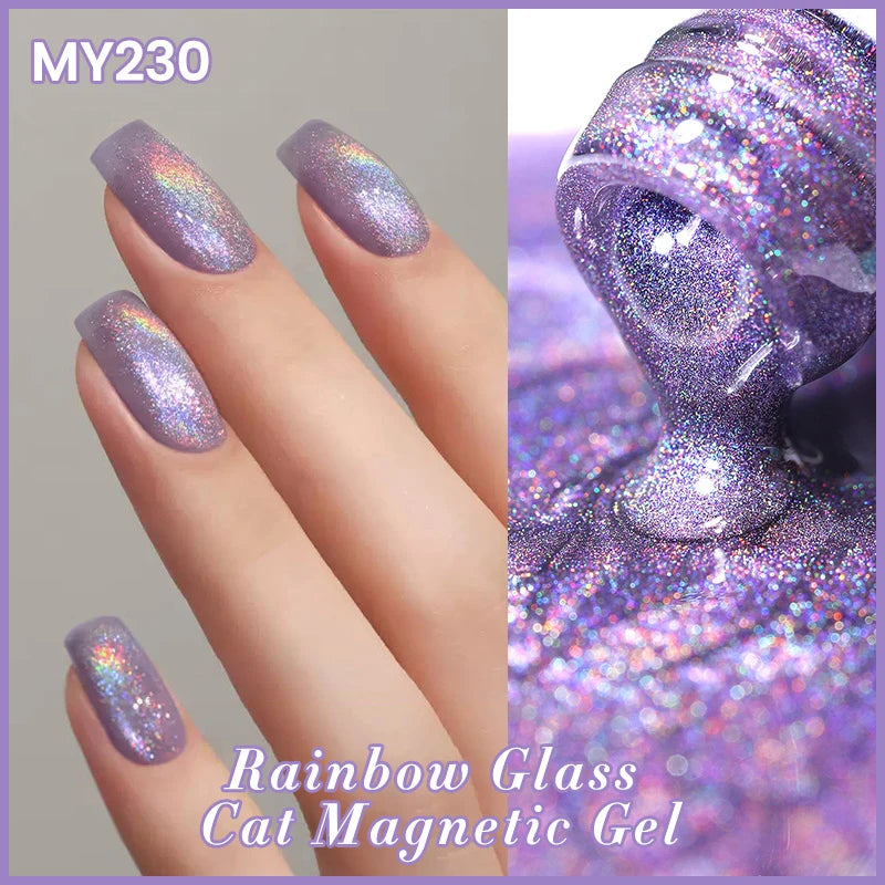 BORN PRETTY Super Holos Cat Magnetic Nail Gel Polish for Nails 10ml Soak Off Holographics Laser Gel Polish Auroras Glimmer Nails