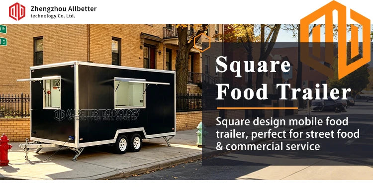 Allbetter Luxury Mobile Kitchen Trailer Fully Equipped Commercial Kitchen Fries Pizza Burger Ice Cream Food Truck Trailer
