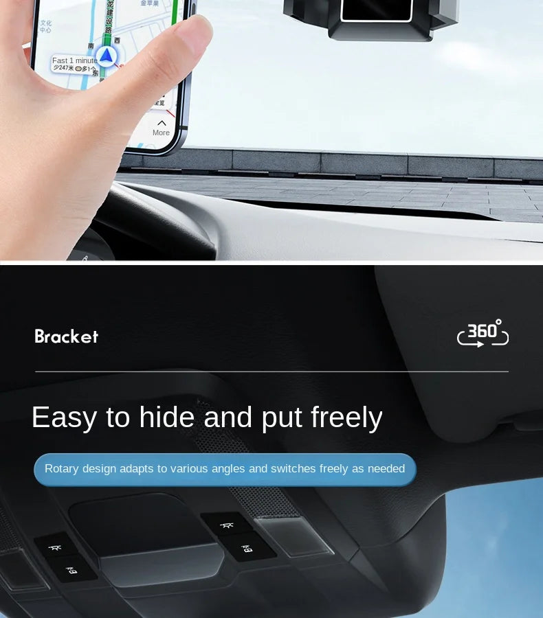 360° Car Rearview Mirror Phone Holder Mount Phone and GPS Holder Universal Rotating Adjustable Telescopic Phone Stand Support