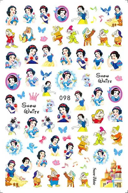 Disney Cartoon Adhesive Nail Stickers Nail Decorative Decals Nail Sliders Stitch Mickey 3D Stickers Press on Nails