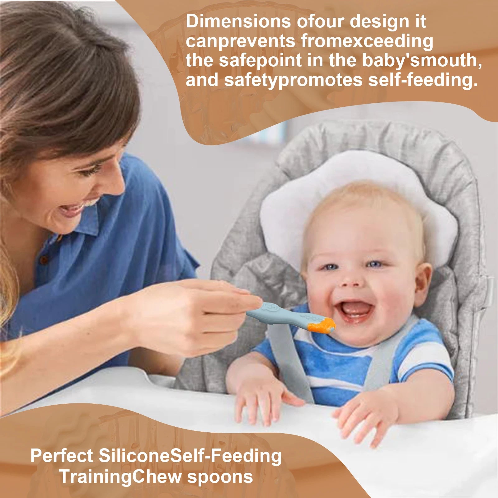 Baby Silicone Training Spoons Set of 4 – Easy-Grip Soft Feeding Spoons for 6+ Months