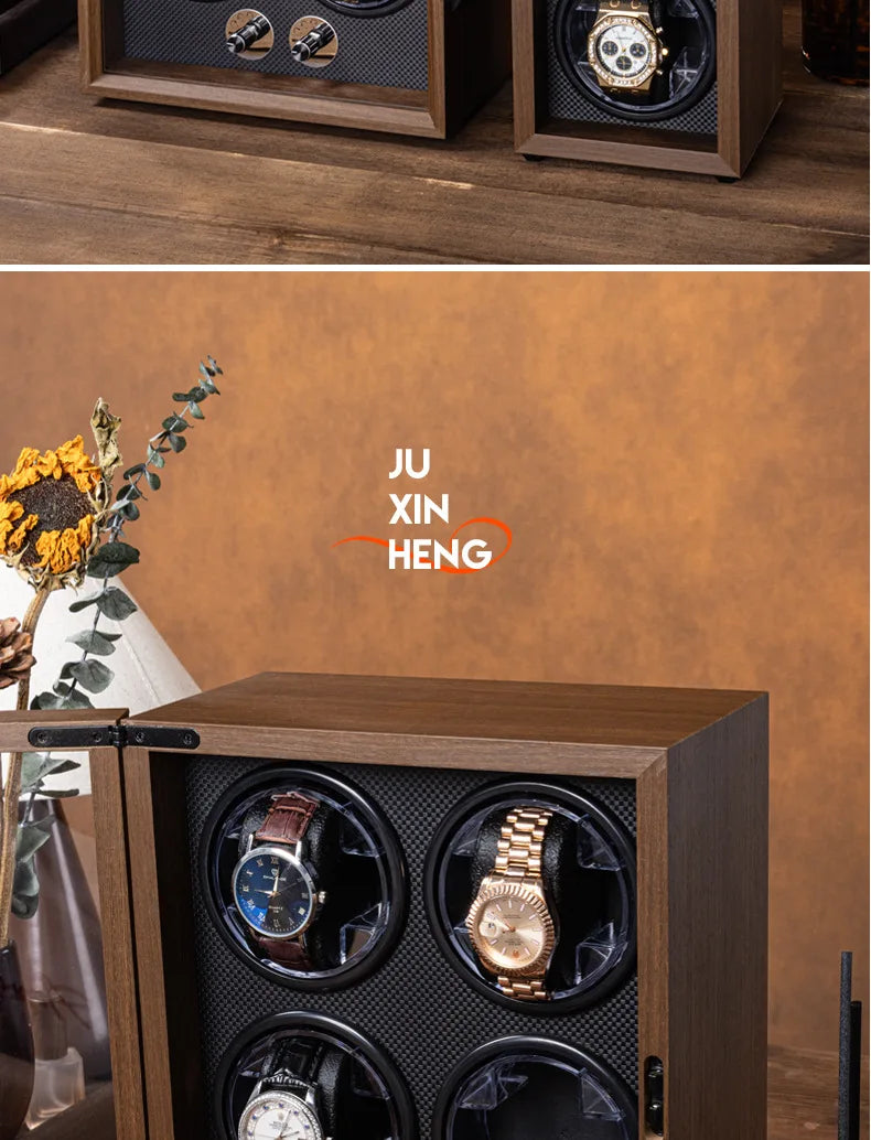 Watch Winders for Automatic Watches witn Light 1slots/2slots/4slots/6slots Watches Rotate Stand 5V-9V,1A-2A USB Cable Connection