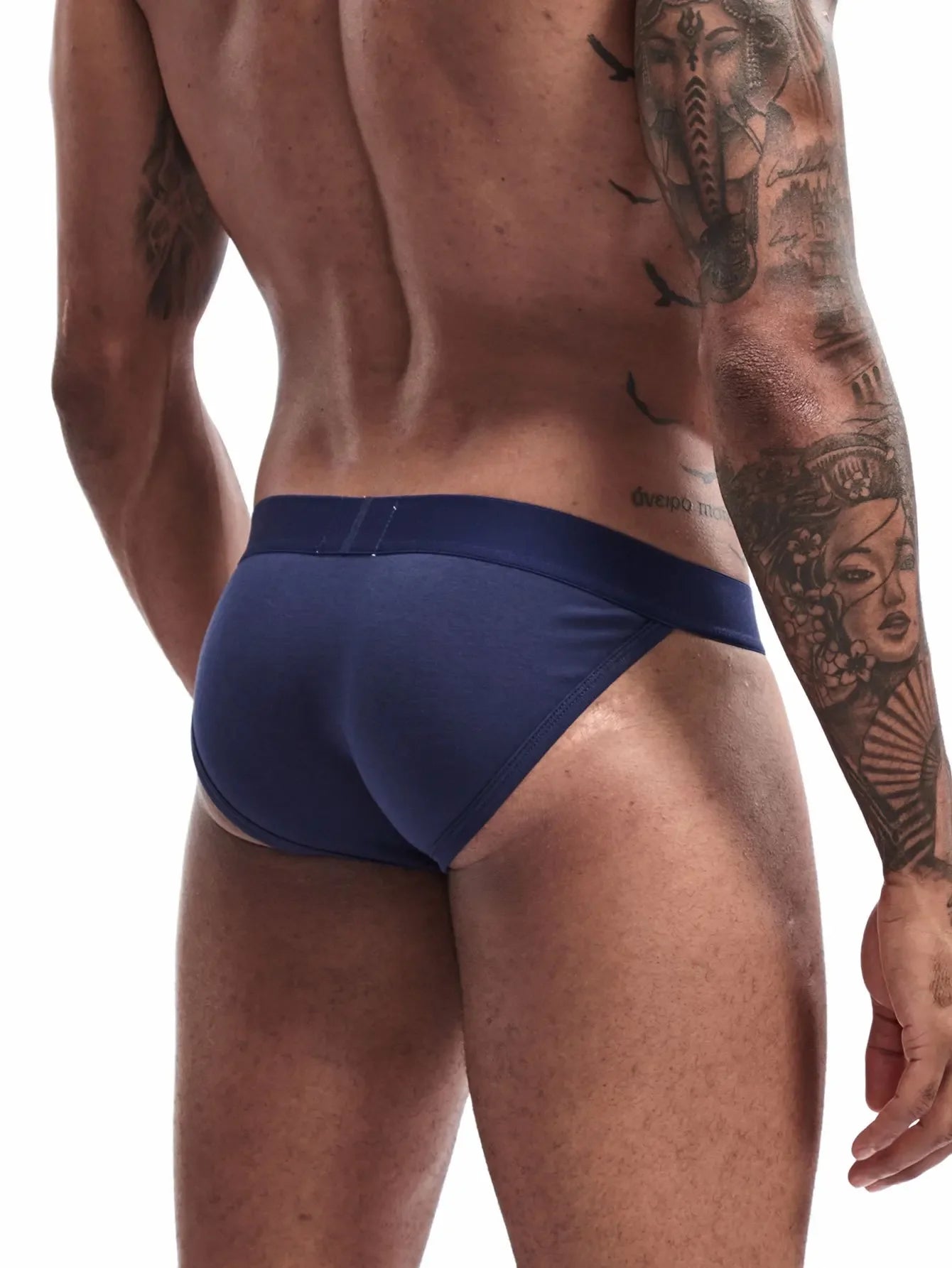 Men's Low Rise Cotton Bikini Underwear Breathable Stretch Support Briefs Wide Waistband Underpants Male Panties Hip Brief