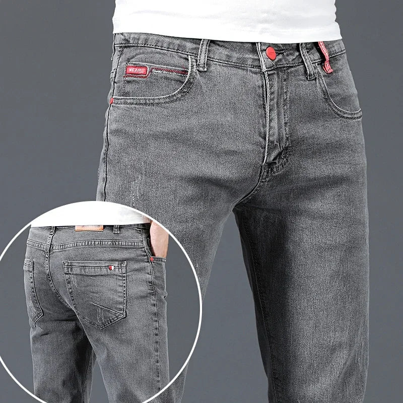 Men's Cotton Business Casual Skinny Jeans – 2025 Style